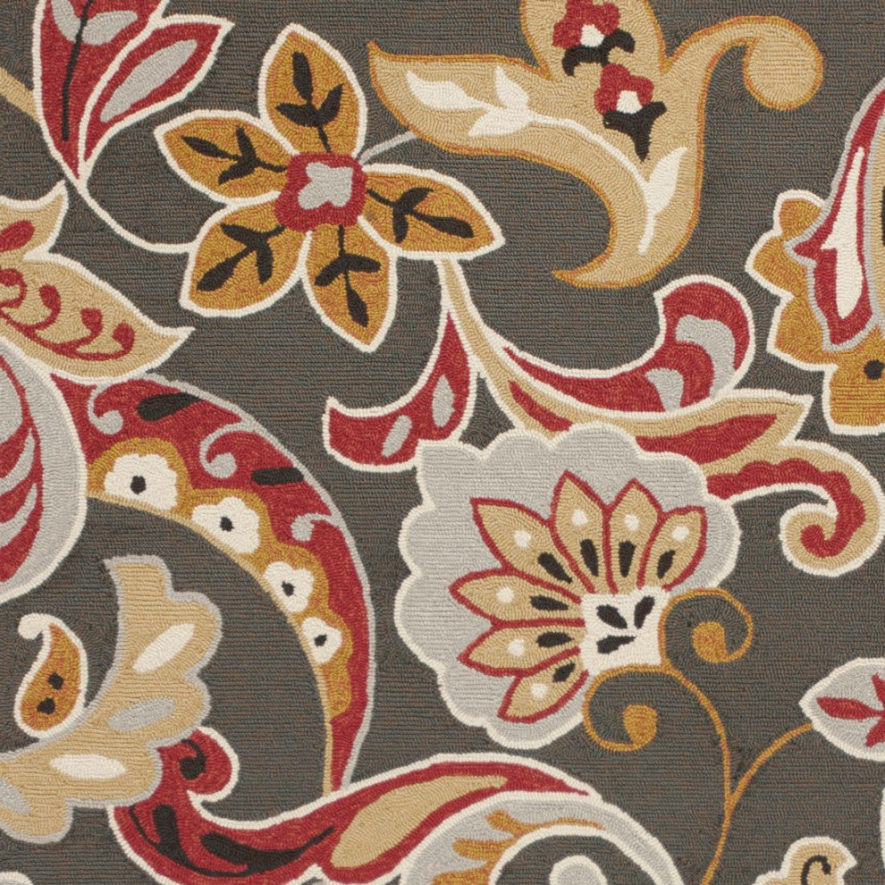 KAS Harbor 4213 Taupe Flora Area Rug, 3'x5'