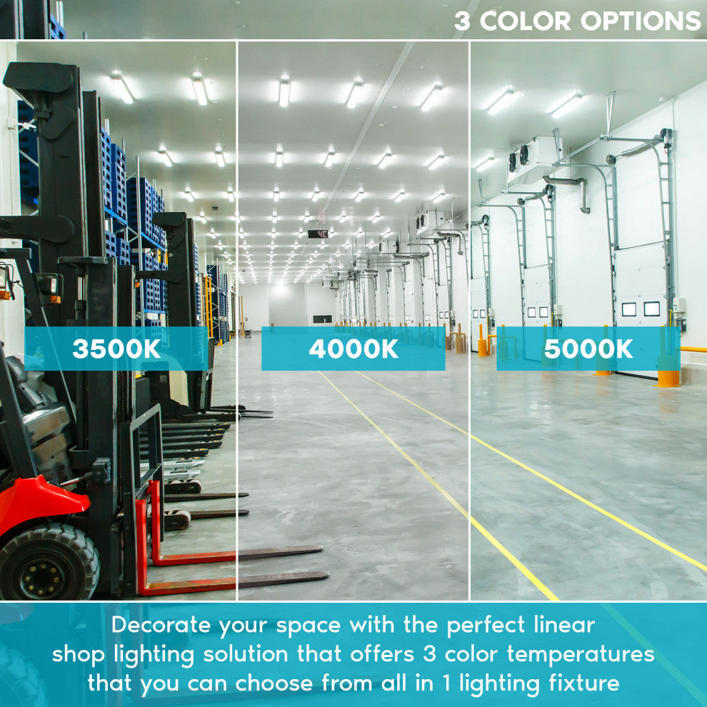 Luxrite 3FT Slim LED Shop Light 25W 3450 Lumens 3 CCT Colors Dimmable