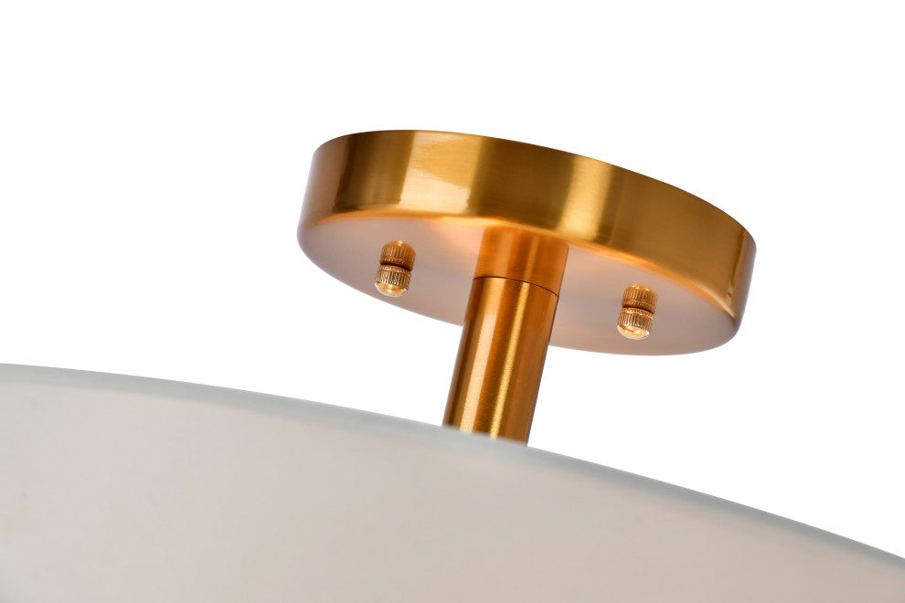 Lazzur Herault 3 Light 16" Brushed Gold Semi-Flush Mount Ceiling Light