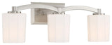Whitney 3-Light Bathroom Vanity Light, Matte Black, Satin Nickel