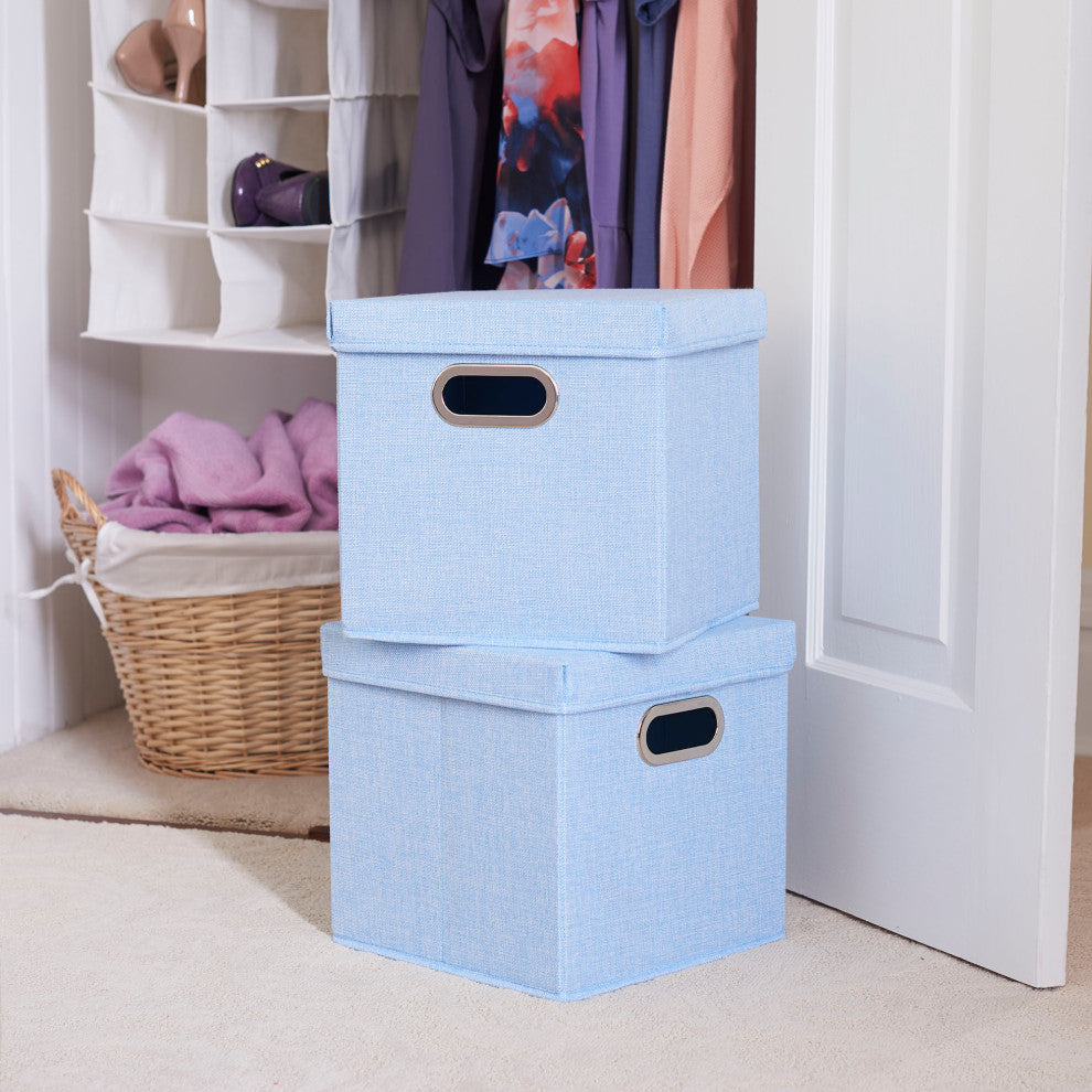 Storage Bins With Lids and Chromed Grommet Handles