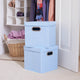 Storage Bins With Lids and Chromed Grommet Handles
