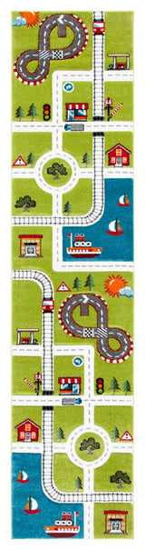 Safavieh Carousel Kids Collection CRK192Y Rug, Green/Ivory, 2'3" X 6'