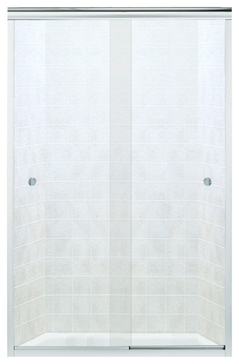 Sterling Finesse Sliding Shower Door, Silver with Clear Glass