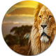 Lion And Mount Kilimanjaro, Animal Digital Art Round Wall Art, 11"