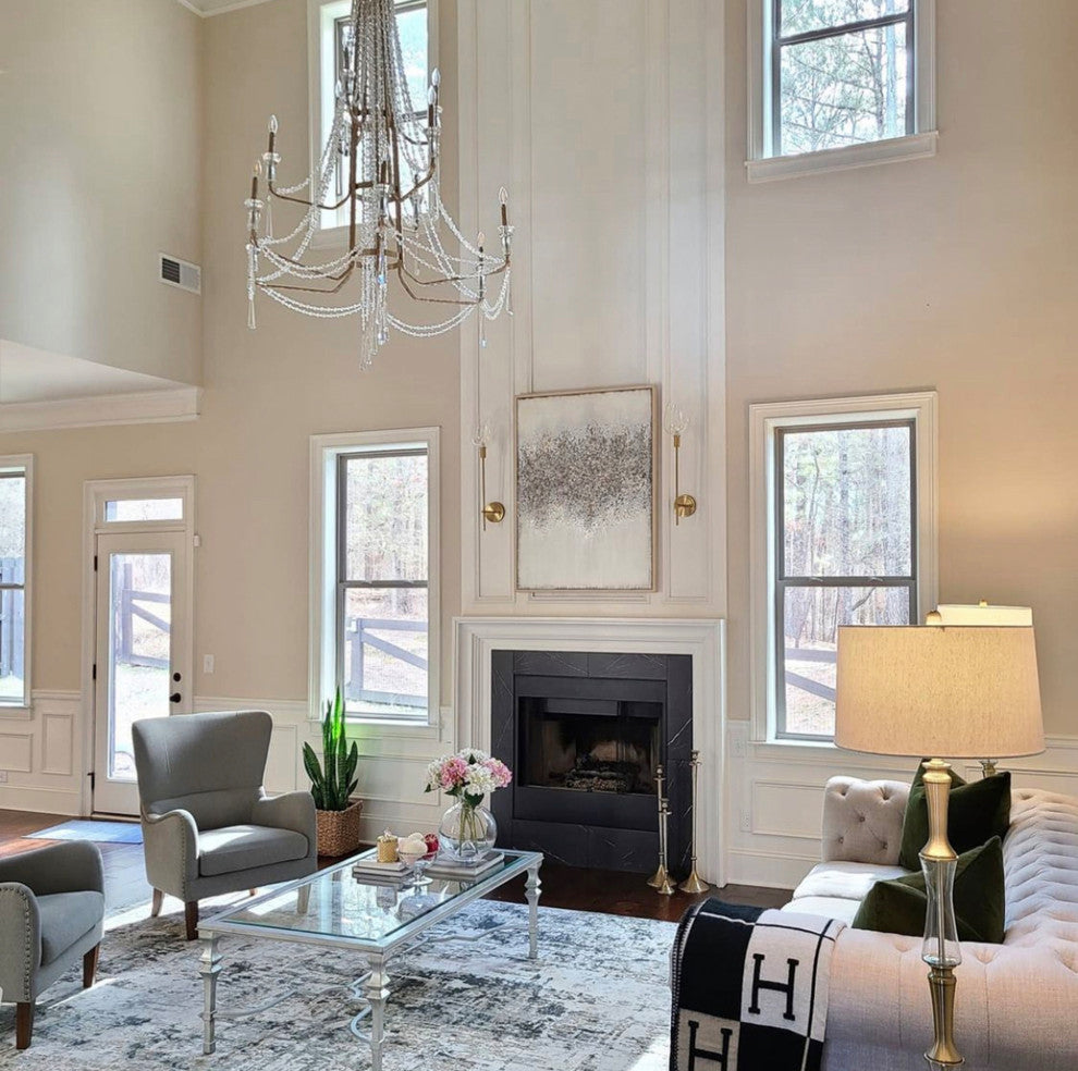 Barcelona 12-Lt 3-Tier Crystal Chandelier - Onyx