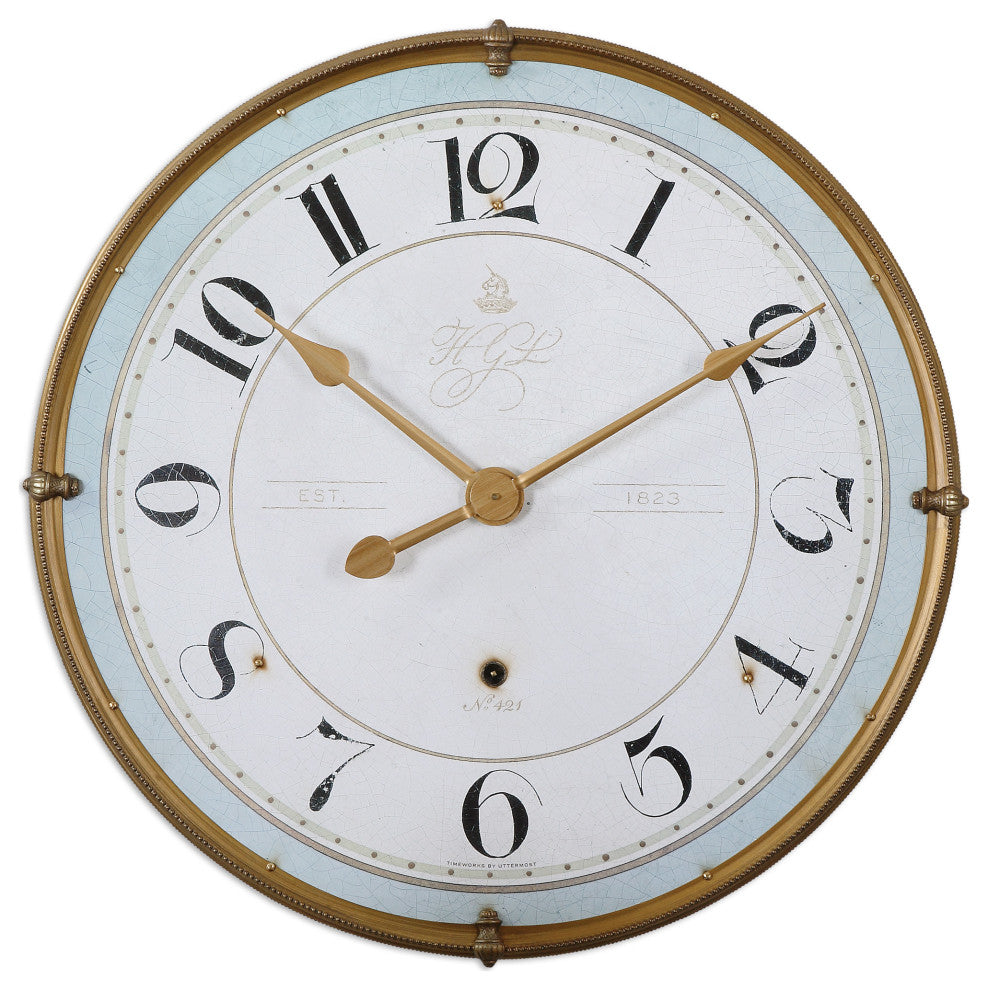 Uttermost - 06091 - Wall Clock - Torriana - Antiqued Gold