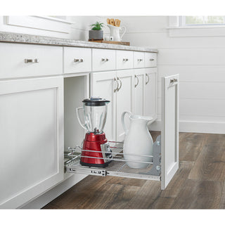 Single Tier Bottom Mount Pull Out Steel Wire Organizer, 11.75"