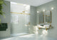 64-68"x78" Frameless Sliding Shower Door With Square Hardware, Satin Brass