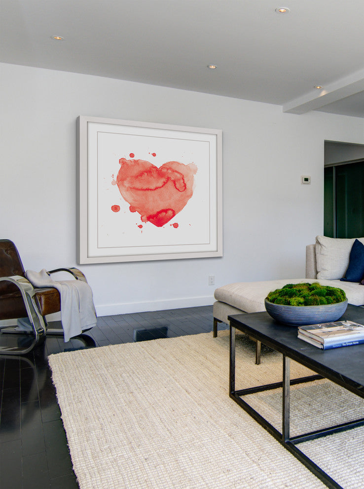 "Heart Splash Square" Framed Art Print