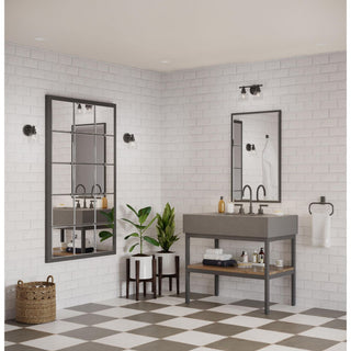 Ambrose Collection 13" 2-Light Matte Black Clear Glass Bath Vanity Light