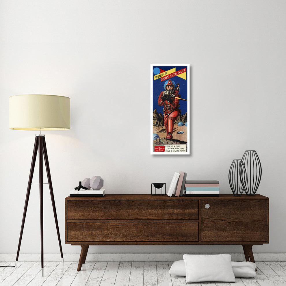"Wind-Up Moon Astronaut" Digital Paper Print by Retrobot, 16"x38"