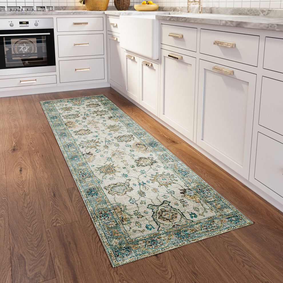Dalyn Indoor/Outdoor Marbella MB6 Ivory Washable 2'3" x 7'6" Runner Rug