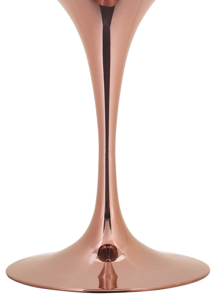 36" Dining Table, Round, Pink White, Metal, Modern, Cafe Bistro Hospitality