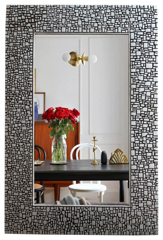 Chloe'S Reflection Contemporary-Style Rectangle Antique Silver Finish 36"