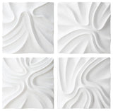 Uttermost Snowdrift Scultped White Wall Decor, Set of 4