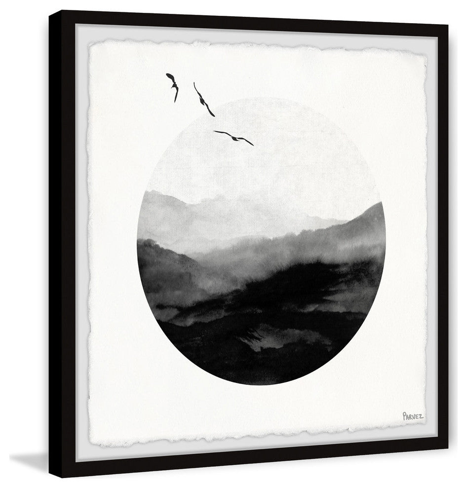 "Round Mountain Waves" Framed Painting Print, 12"x12"