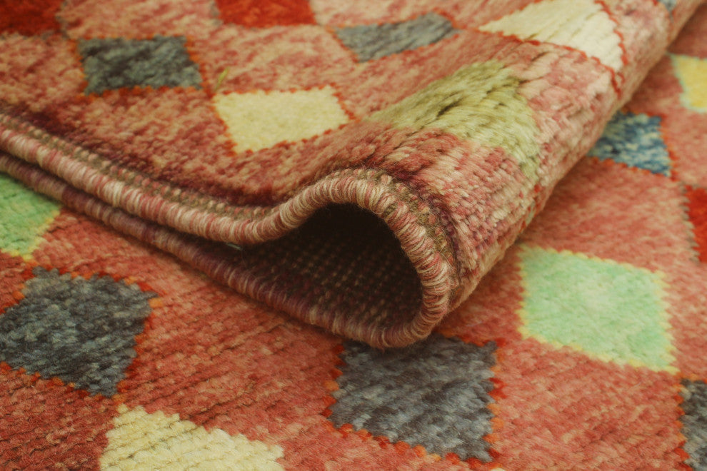 Balochi Yehuda Rose/Green Rug, 5'0x6'8