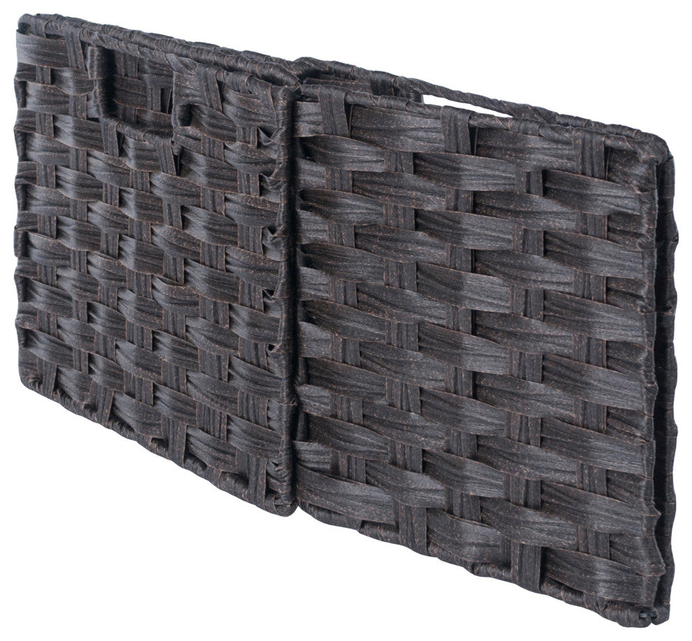 Melanie 2-PieceFoldable Woven Fiber Basket Set, Chocolate