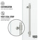VIGO Elan Hart 56" to 60" W x 76" H Frameless Sliding Shower Door, Stainless Steel, Clear Glass