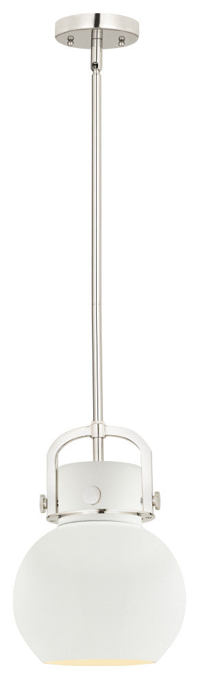 Innovations 710-1S-PN-M710-8W-LED Newton Sphere 1 Light Pendant, Polished Nickel