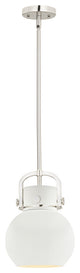 Innovations 710-1S-PN-M710-8W-LED Newton Sphere 1 Light Pendant, Polished Nickel