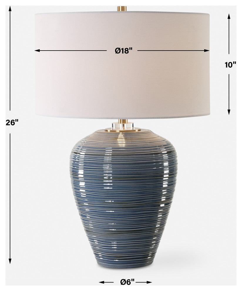 Uttermost Moher Glossy Blue Table Lamp
