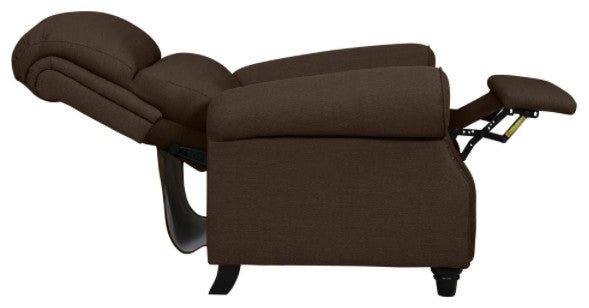 Brown Linen Push Back Recliner Chair