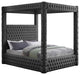 Royal Velvet Upholstered Bed, Grey, Queen