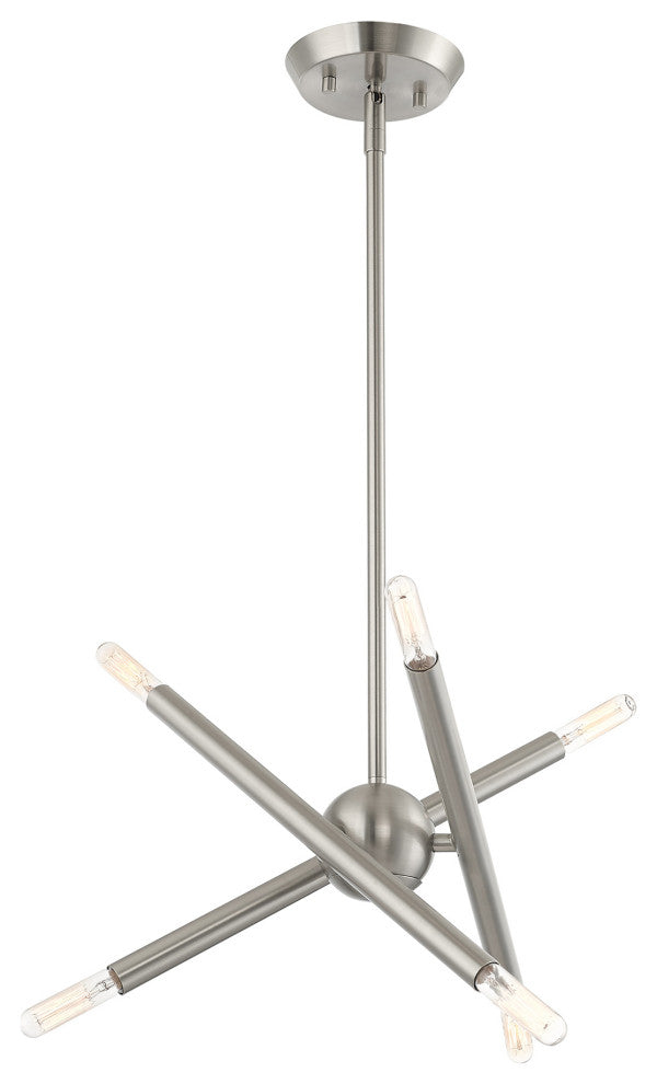 Livex Lighting Soho 6 Light Brushed Nickel Petite Chandelier
