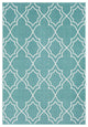 Alfresco Trellis Teal, White Area Rug, 6'x9'