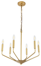 Brass Finish 6-Light Pendant
