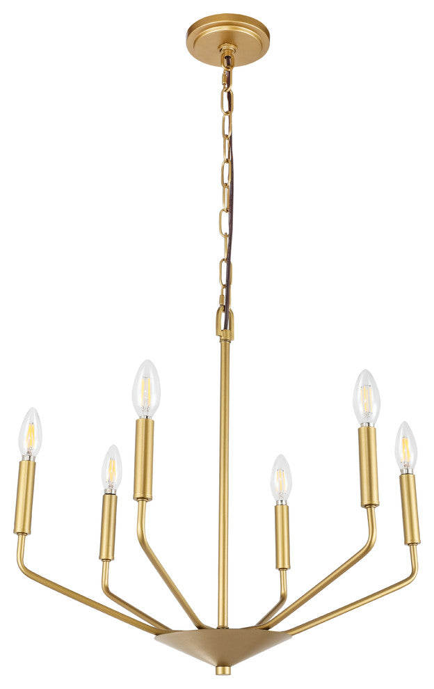 Brass Finish 6-Light Pendant
