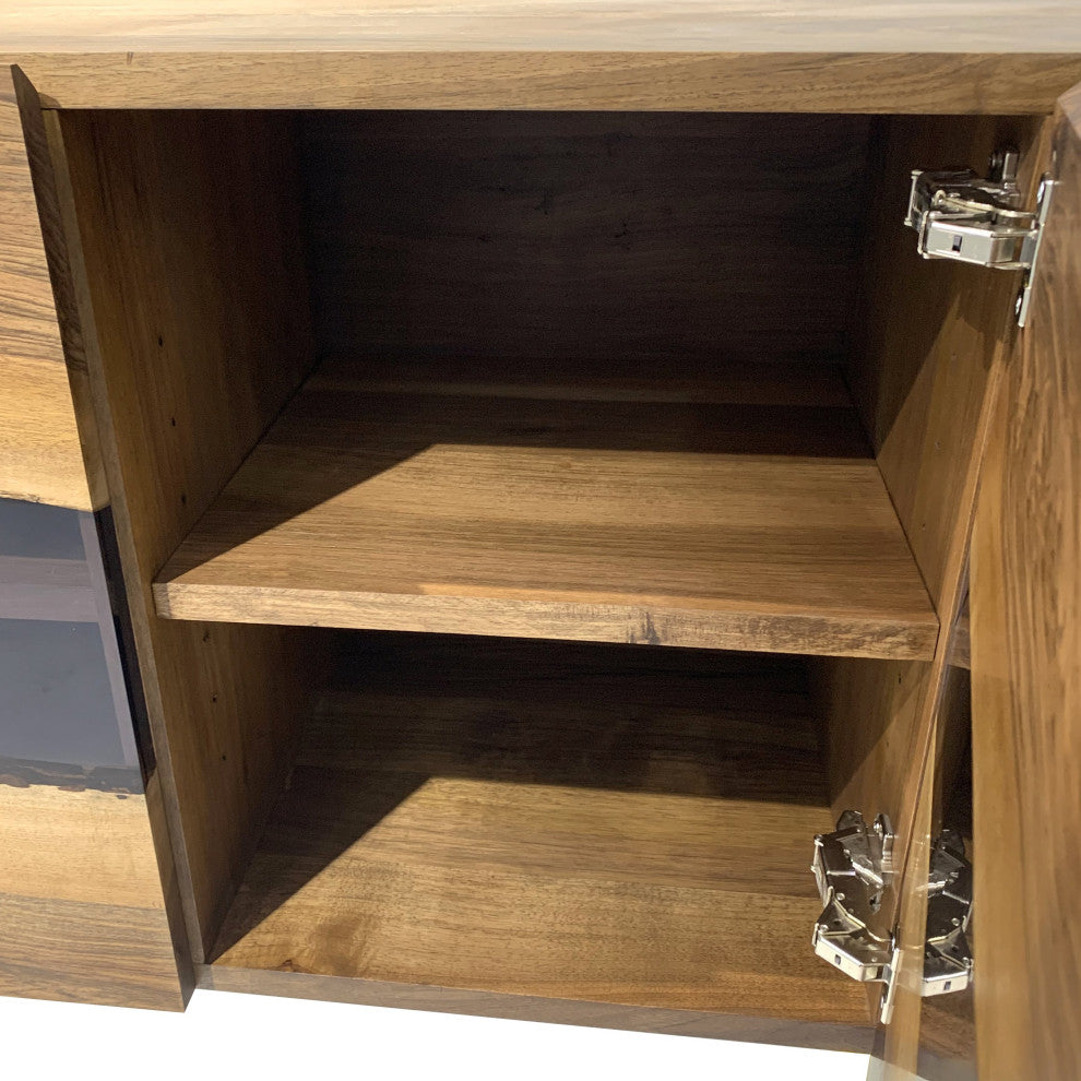 Deluxe Walnut Credenza, 70.9"