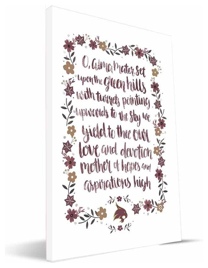 SWT Bobcats Hand-Painted Song Canvas Print, 16"x24"