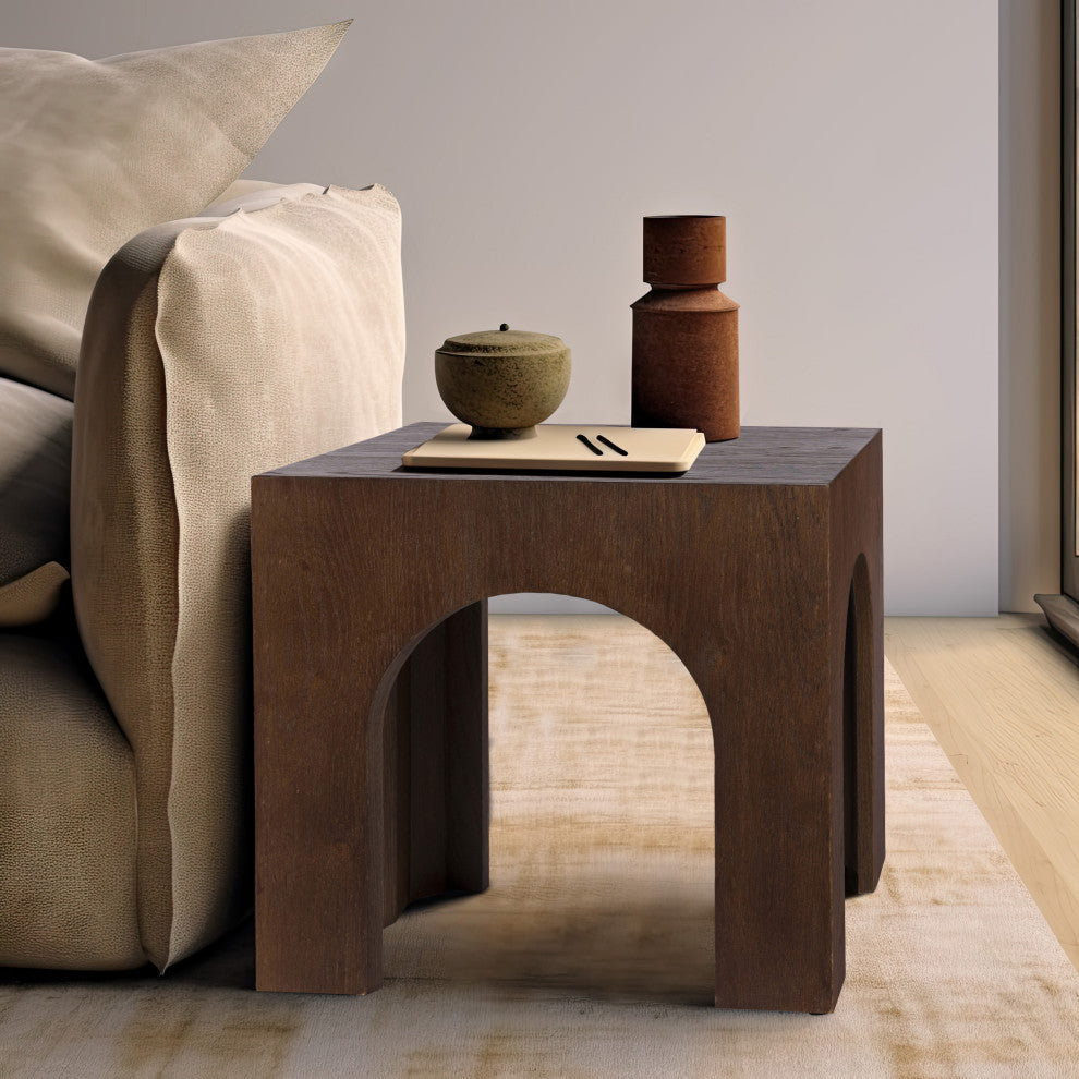 Arch End Table, Brown