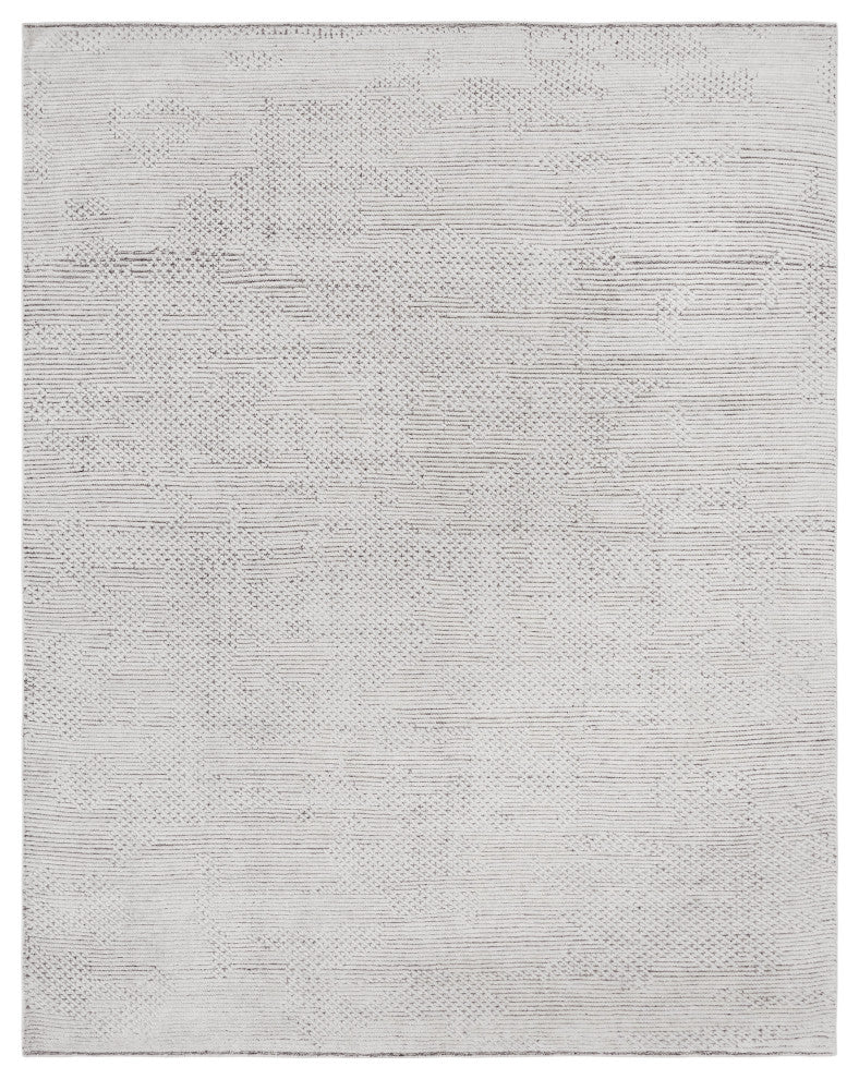 Ivory Contemporary Geometric Transitional High-Low Area Rug