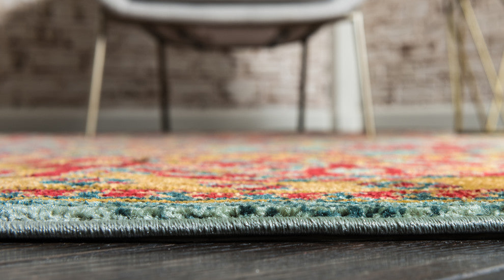 Unique Loom Light Blue Alexander Sahand 6' 0 x 6' 0 Round Rug