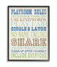 Stupell Industries Playroom Rules Typography In Blues Green and Brown, 11"x14"