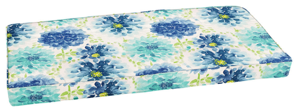 Sorra Home Gardenia Seaglass Out/Indoor Corded Bench Cushion37"x17"x2"