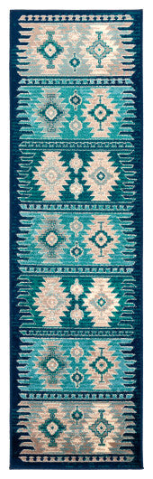 Surya Paramount PAR-1122 6'7"x9'6" Rug, Dark Blue/Aqua/Teal/Light Gray/Cream