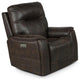 Bowery Hill Transitional Brown Faux Leather Power Media Recliner