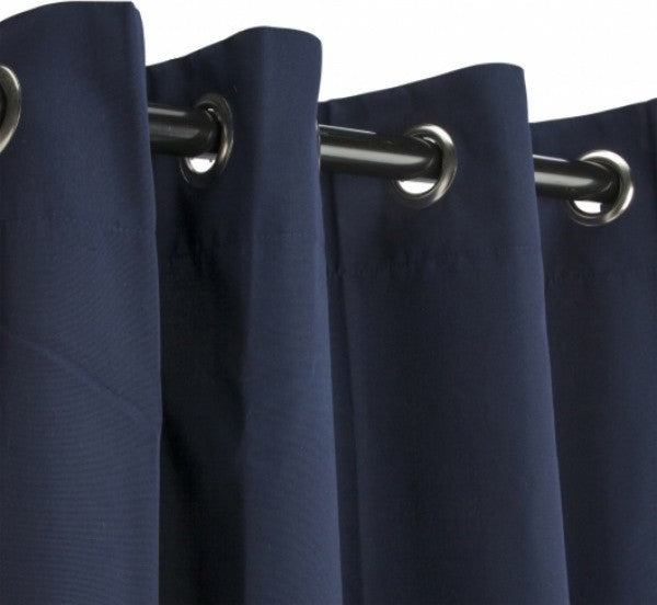Canvas Navy Sunbrella Outdoor Curtain With Grommets, 84"hx50"w