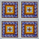 4.25"x4.25" Talavera Mexican Handmade Ceramic Tile, Veleta, Set of 45