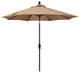 9' Stone Black Collar Tilt Crank Aluminum Umbrella, Terrace Sequoia Olefin