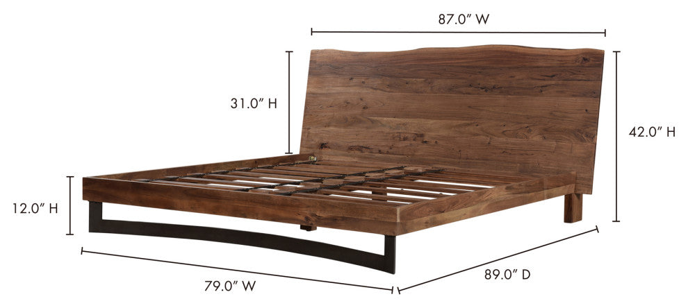 Bent King Bed Smoked