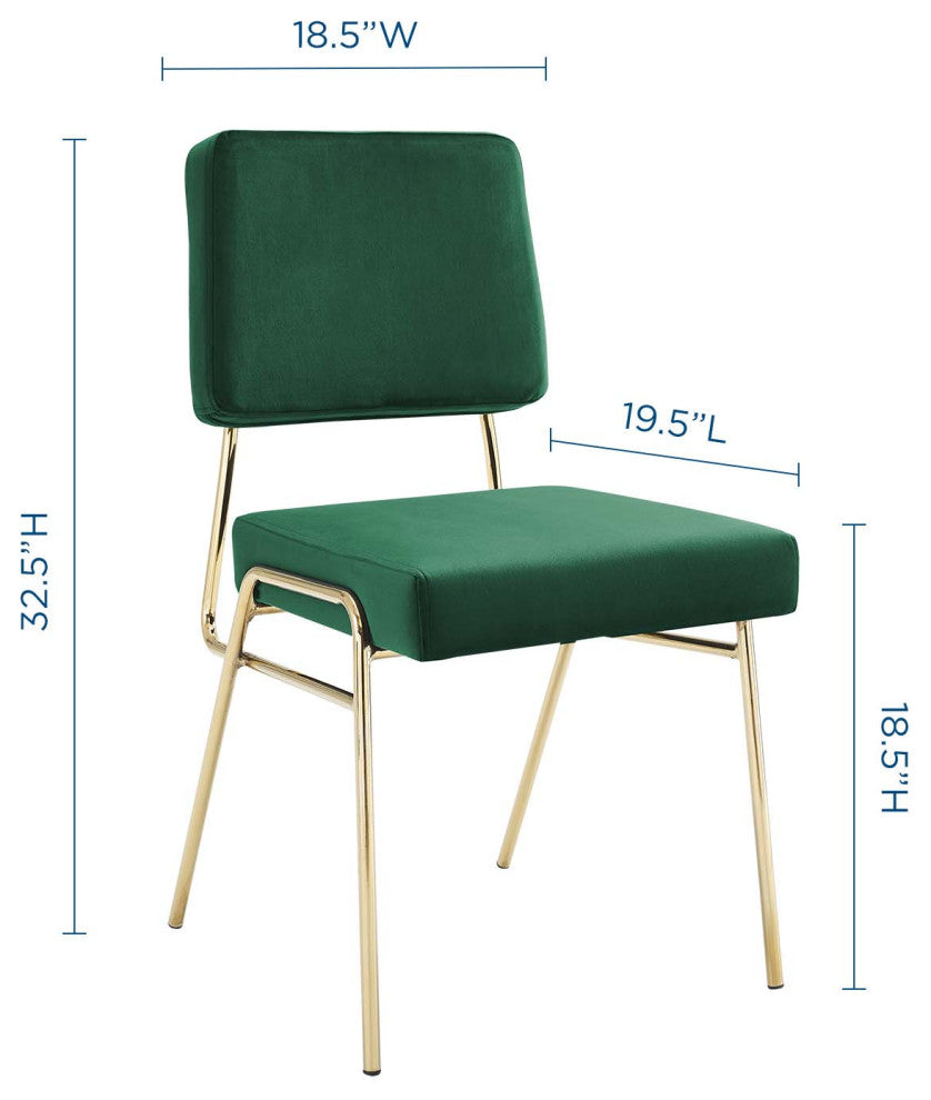 Craft Performance Velvet Dining Side Chair-Gold Green