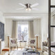 48-inch Satin Nickle 5-Blades Crystal Chandelier Ceiling Fan with Remote