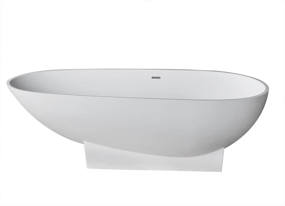 Ancona 37 x 72 Artificial Stone Soaker Freestanding Bathtub with