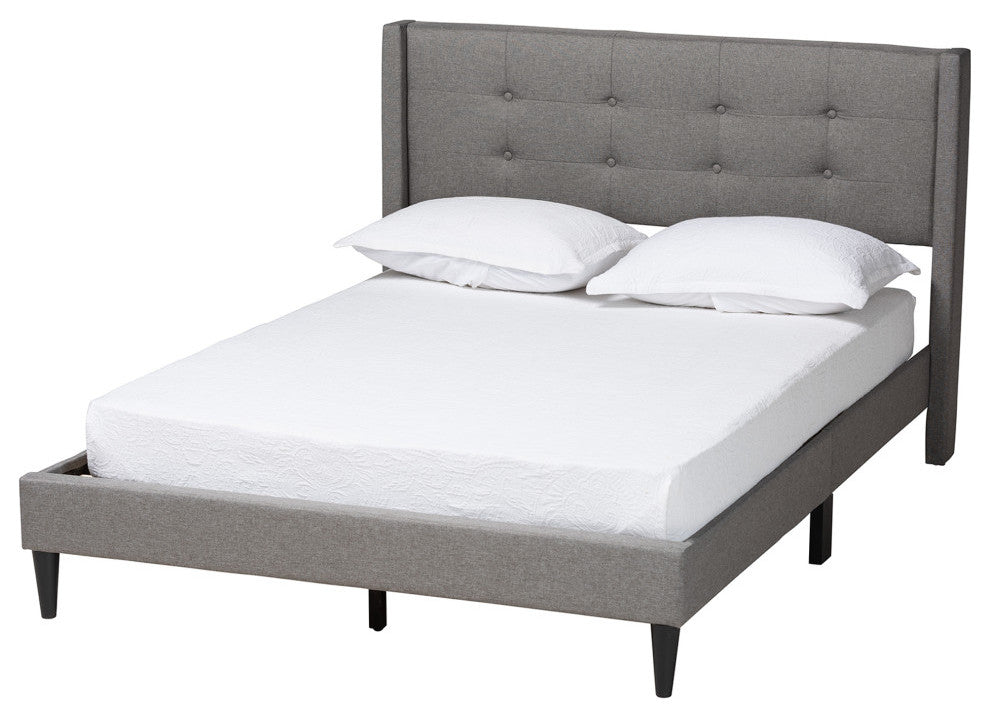 Bailee Fabric Platform Bed, Grey, Full